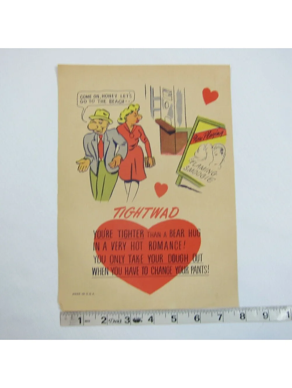 Vintage Vinegar Valentine Tightwad Penny Dreadful Sarcasm Insult Poem Ephemera